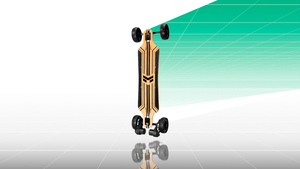 Belt-drive Bamboo electric skateboard with retro green background