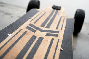 Bamboo skateboard deck with 8 inch wheels